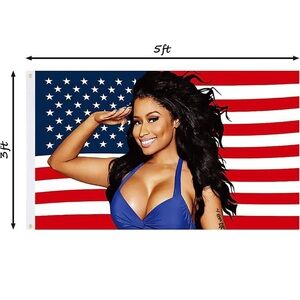 Nicki Minaj Flag Nic-ki Min-aj American Flag Double Stitch 2 Brass Grommets 3x5